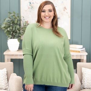 NWOT Green Crew Neck Sweater